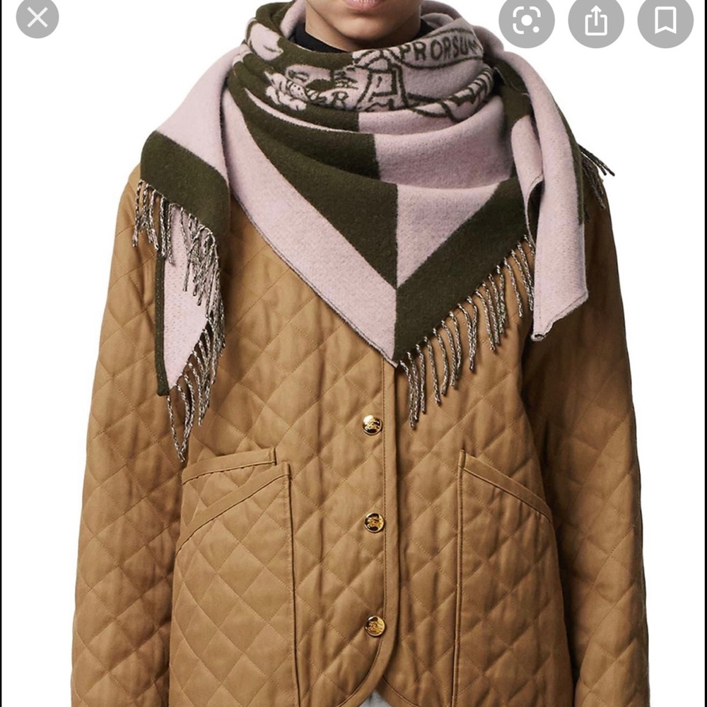 Burberry Graphic Crest Bandana wool/cashmere scarf